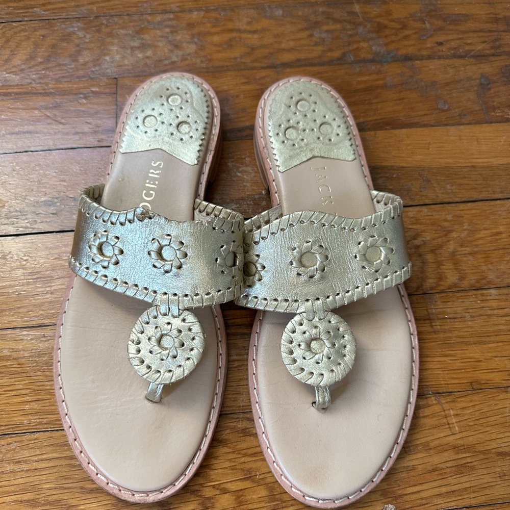 Gold jack rogers sandals size 6.5